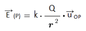 E(p)=k x Q/(r x r) x u